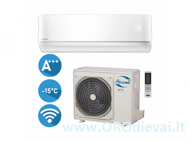 Airwell HARMONIA HDMB-025N-09M22/YDAB-025H-09M22 efektyvus šildymas iki -15°C