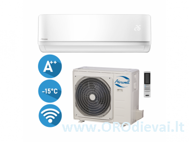 Airwell HARMONIA HDMB-070N-09M22/YDAB-070H-09M22 efektyvus šildymas iki -15°C