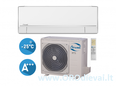 Airwell NORDIC HDHC-070N-09M25/ YDAC-070R-09M25 efektyvus šildymas iki -25°C