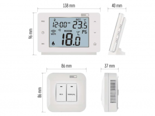 Belaidis programuojamas termoreguliatorius su šildymo prietaiso valdikliu EMOS P56211 GoSmart su Wifi (komplektas)