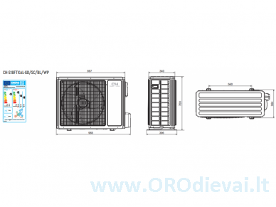 C&H SUPREME CONTINENTAL Inverter CH-S18FTXAL-FB efektyvus šildymas iki -25°C 5