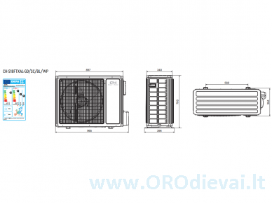 C&H SUPREME CONTINENTAL Inverter CH-S18FTXAL-GD/SC/BL efektyvus šildymas iki -25°C 8