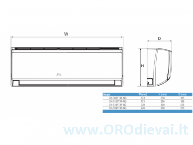 Cooper&Hunter VITAL Inverter CH-S09FTXF-NG efektyvus šildymas iki -15°C 3