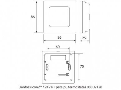 Danfoss Icon2™ 24V laidinis virštinkinis patalpos termostatas 088U2128 3