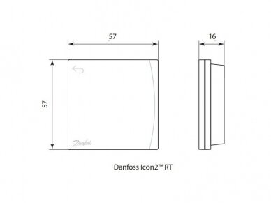 Danfoss Icon2™ bevielis patalpos termostatas su ekranu ir IR jutikliu 088U2122 3