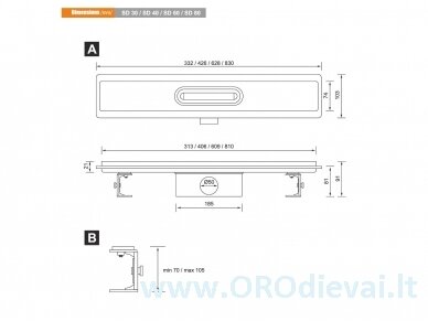 Dušo latakas su sifonu MMotors SD W 30 2