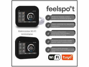 Elektroninis WI-FI termostatas (termoreguliatorius) Feelspot WTH07.36 black, Tuya