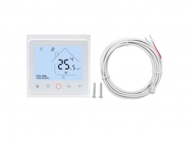 Grindinio šildymo termostatas su WIFI E500i, programuojamas, baltas 3