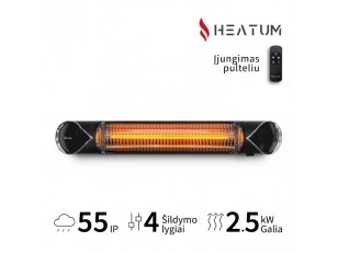 Infraraudonųjų spindulių šildytuvas Heatum CORE H2500R Black