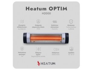 Infraraudonųjų spindulių šildytuvas Heatum H2000 OPTIM