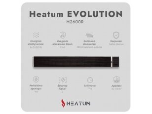 Infraraudonųjų spindulių šildytuvas Heatum H2600R EVOLUTION