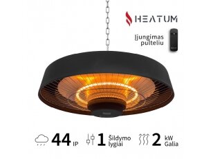 Infraraudonųjų spindulių šildytuvas Heatum VERSE H2000R Black