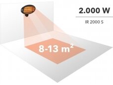 Kvarcinis infraraudonųjų spindulių šildytuvas Trotec IR 2000 S