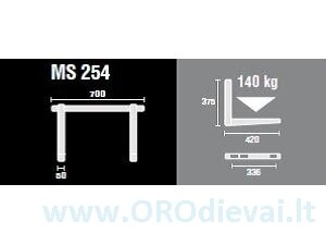 Laikikliai sieniniai su bėgeliu 42.0 cm MS254 1