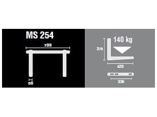 Laikikliai sieniniai su bėgeliu 42.0 cm MS254