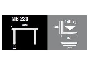 Laikikliai sieniniai su bėgeliu 55-100 cm MS223