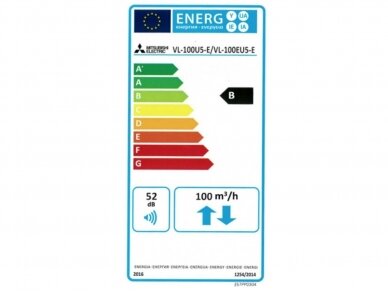 Mini rekuperatorius MITSUBISHI ELECTRIC VL-100EU5-E, valdymas jungikliu 3