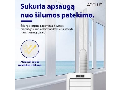 Mobilus oro kondicionierius ADOLUS ARCTIC A2050H su šildymu ir lango tarpine 5