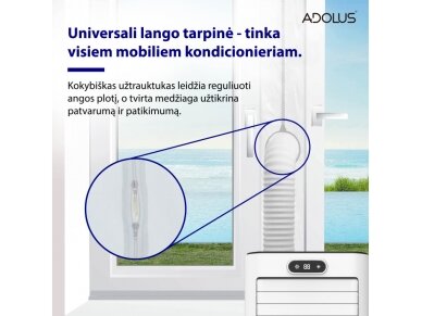 Mobilus oro kondicionierius ADOLUS ARCTIC A2600H su šildymu ir lango tarpine 17