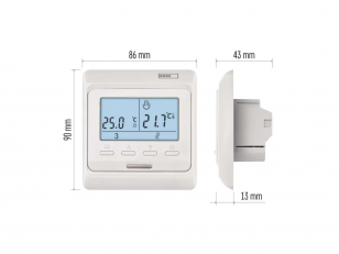 Programuojamas laidinis kambario termostatas su vidiniu ir išoriniu davikliu EMOS P5601UF