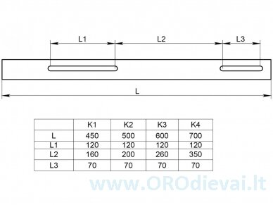 Sieniniai kondicionieriaus laikikliai 60cm K3 3