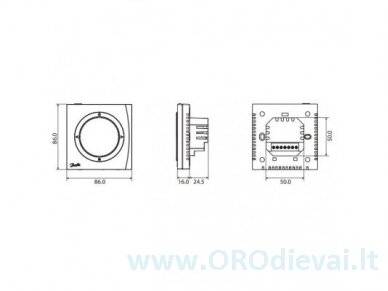 Termostatas su ekranu Danfoss WT-D 230V, 088U0622 1