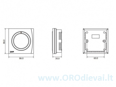 Termostatas su ratuku Danfoss WT-T 230V, 088U0620 1