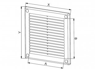 Ventiliacijos grotelės 300x300 mm, GRU10