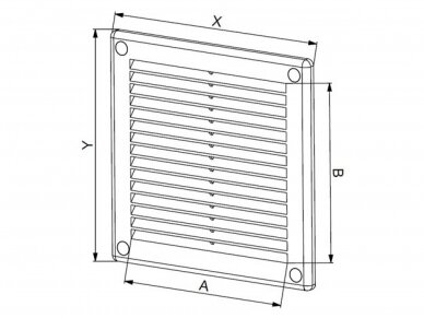 Ventiliacijos grotelės 300x300 mm, GRU10 1