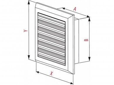 Ventiliacinės grotelės su užsklanda GRT41, 175x235 mm 3