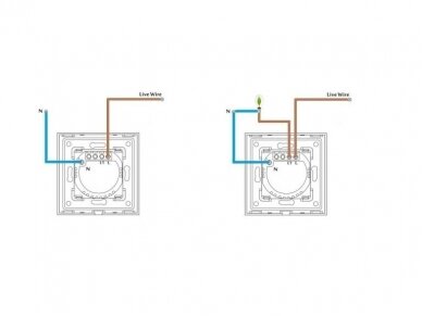 Vienpolis sensorinis jungiklis, nuotolinis valdymas (WIFI) (L ir N) (be panelės) 7