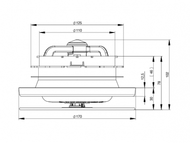 Zehnder ComfoValve Luna vėdinimo difuzorius oro ištraukimui d125 4